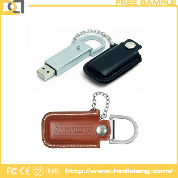 Promocionais 8 GB personalizado logotipo couro USB Flash Drive